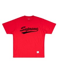 T-shirt girocollo stampata rossa e nera di Supreme