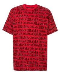 T-shirt girocollo stampata rossa e nera di Supreme