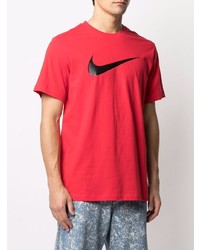 T-shirt girocollo stampata rossa e nera di Nike