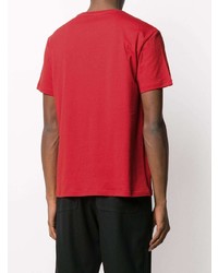T-shirt girocollo stampata rossa e nera di Valentino