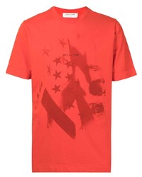 T-shirt girocollo stampata rossa di 1017 Alyx 9Sm