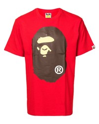 T-shirt girocollo stampata rossa di A Bathing Ape