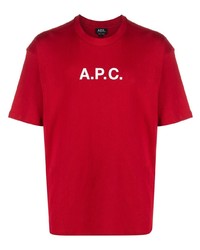 T-shirt girocollo stampata rossa di A.P.C.