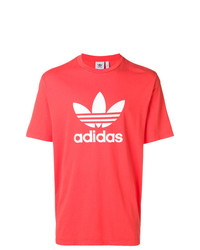 T-shirt girocollo stampata rossa di adidas