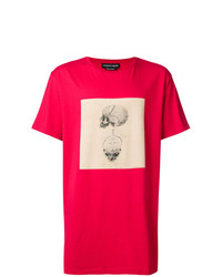 T-shirt girocollo stampata rossa di Alexander McQueen
