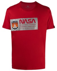 T-shirt girocollo stampata rossa di Alpha Industries