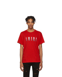 T-shirt girocollo stampata rossa di Amiri