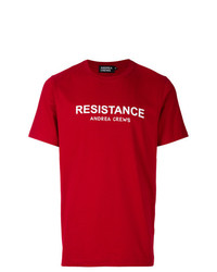 T-shirt girocollo stampata rossa di Andrea Crews