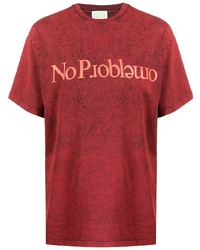 T-shirt girocollo stampata rossa di Aries