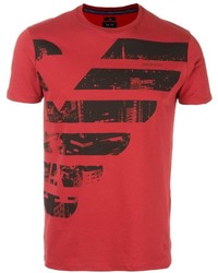 T-shirt girocollo stampata rossa di Armani Jeans