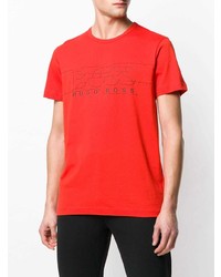 T-shirt girocollo stampata rossa di BOSS HUGO BOSS