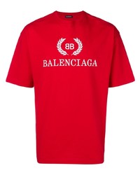 T-shirt girocollo stampata rossa di Balenciaga