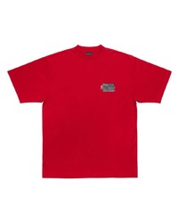 T-shirt girocollo stampata rossa di Balenciaga