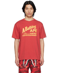 T-shirt girocollo stampata rossa di BAPE