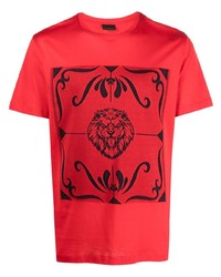 T-shirt girocollo stampata rossa di Billionaire