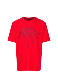 T-shirt girocollo stampata rossa di Blackbarrett