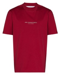 T-shirt girocollo stampata rossa di Brunello Cucinelli