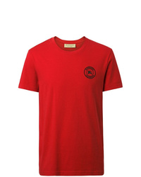 T-shirt girocollo stampata rossa di Burberry