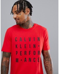T-shirt girocollo stampata rossa di Calvin Klein Performance