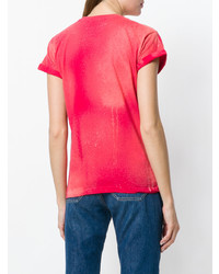 T-shirt girocollo stampata rossa di Forte Dei Marmi Couture