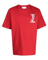 T-shirt girocollo stampata rossa di Casablanca