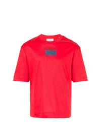 T-shirt girocollo stampata rossa di Cerruti 1881