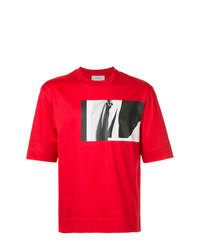 T-shirt girocollo stampata rossa di Cerruti 1881