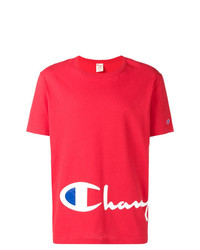 T-shirt girocollo stampata rossa di Champion