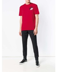 T-shirt girocollo stampata rossa di McQ Alexander McQueen
