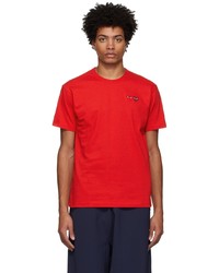T-shirt girocollo stampata rossa di Comme Des Garcons Play