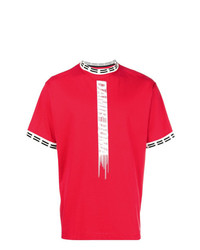 T-shirt girocollo stampata rossa di Damir Doma