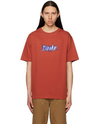 T-shirt girocollo stampata rossa di Dime