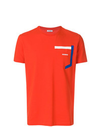 T-shirt girocollo stampata rossa di Dirk Bikkembergs