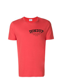 T-shirt girocollo stampata rossa di Dondup