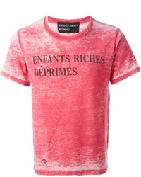 T-shirt girocollo stampata rossa di Enfants Riches Deprimes