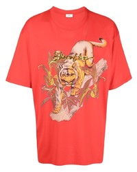 T-shirt girocollo stampata rossa di Etro