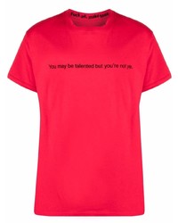 T-shirt girocollo stampata rossa di F.A.M.T.