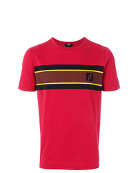T-shirt girocollo stampata rossa di Fendi