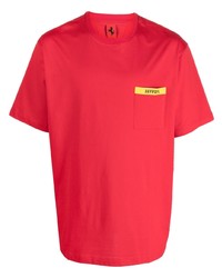 T-shirt girocollo stampata rossa di Ferrari