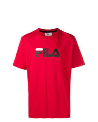 T-shirt girocollo stampata rossa di Fila
