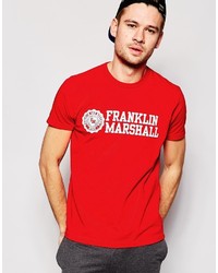 T-shirt girocollo stampata rossa di Franklin & Marshall