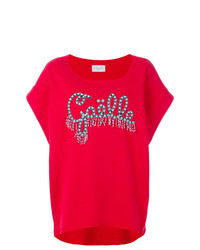 T-shirt girocollo stampata rossa di Gaelle Bonheur