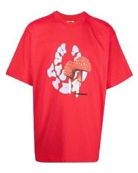 T-shirt girocollo stampata rossa di Garbage Tv
