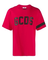 T-shirt girocollo stampata rossa di Gcds