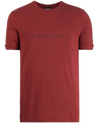 T-shirt girocollo stampata rossa di Giorgio Armani