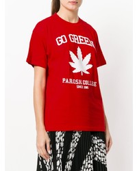 T-shirt girocollo stampata rossa di P.A.R.O.S.H.