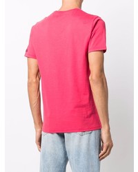 T-shirt girocollo stampata rossa di MC2 Saint Barth