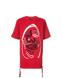 T-shirt girocollo stampata rossa di Haculla