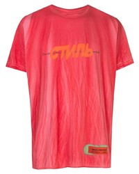 T-shirt girocollo stampata rossa di Heron Preston