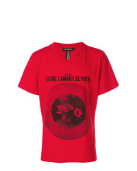 T-shirt girocollo stampata rossa di Icosae